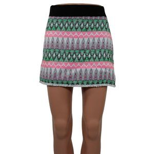 Milly NWT Ribbon Mini Skirt Pink Green Black Band 4